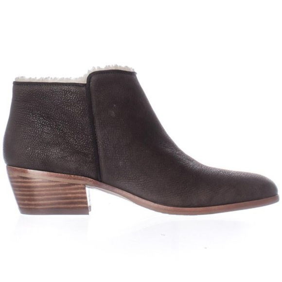 Sam Edelman Ankle Boots Women's Size 8.5 US Coffee Brown Leather Sherpa Lined - Picture 8 of 13
